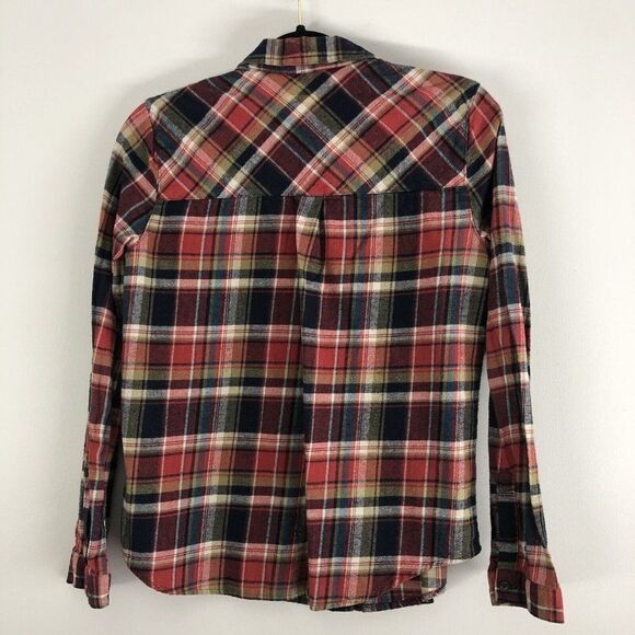 Forever 21 Womens Small Long Sleeve Flannel Shirt Red Button Down Western Rodeo - Picture 7 of 10